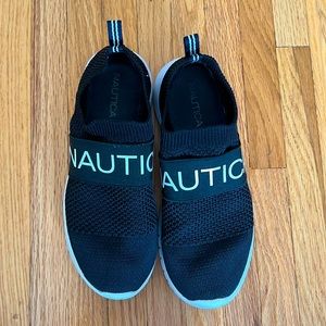 Nautica black slip-on fabric sneakers size 6